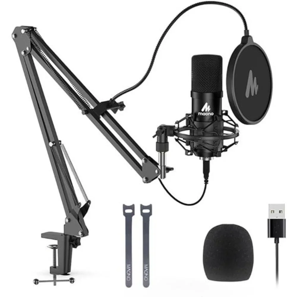 USB Microphone, MAONO 192KHZ/24Bit Plug & Play PC